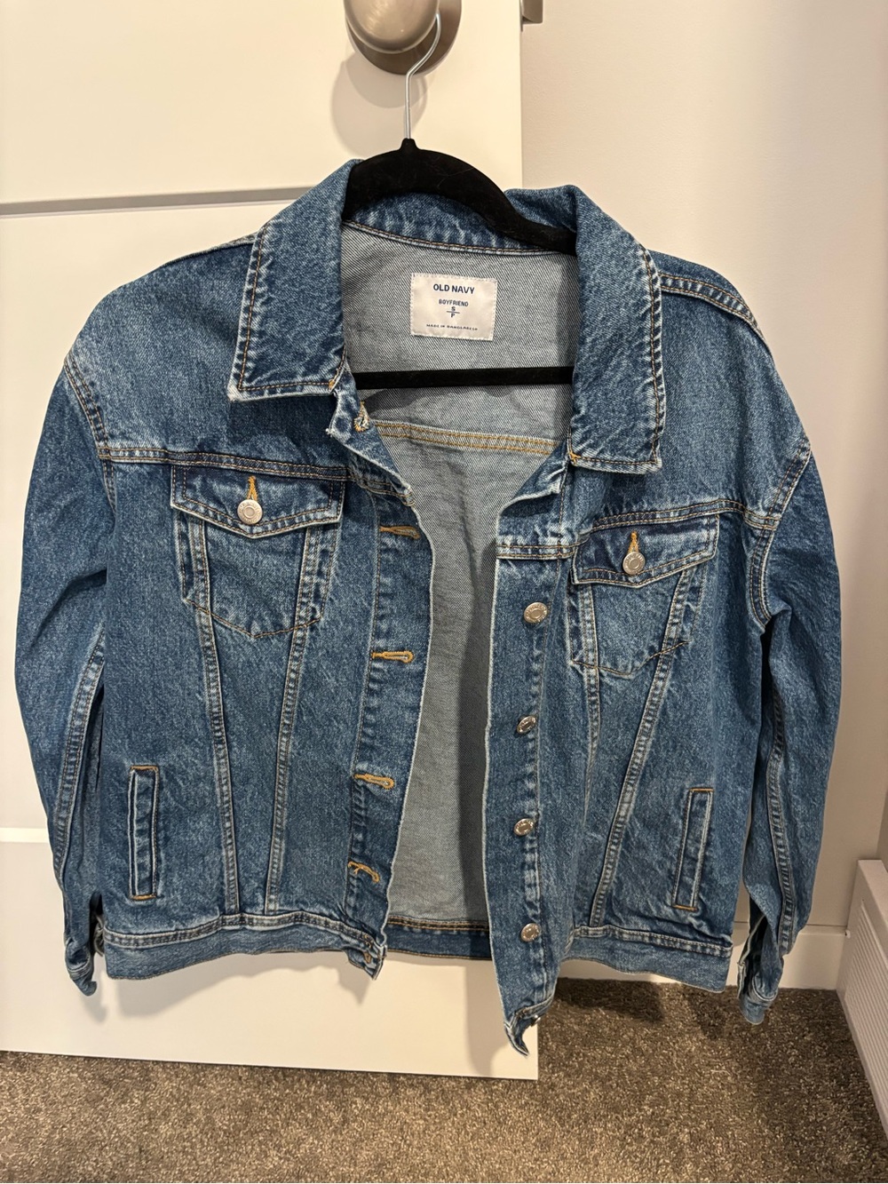 Old Navy Women's Classic Blue Denim Boyfriend Jacket
